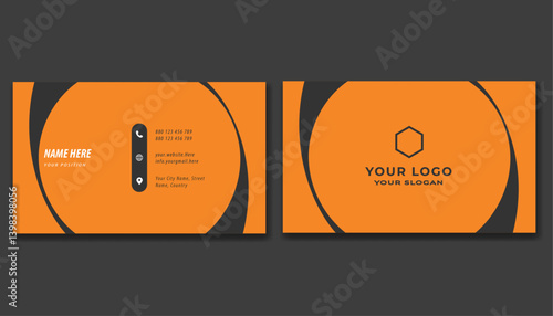 Professional Business Card Layout visiting card design3.5 x 2 inch with bleed  Vector illustration 
