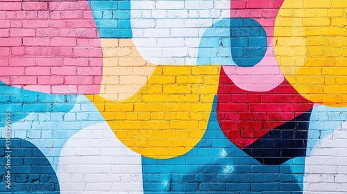 Vibrant graffiti mural transformation urban brick wall gigapixel artwork colorful environment artistic perspective