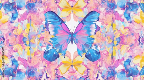 Obraz na płótnie Vibrant butterfly artwork nature digital art colorful environment abstract viewpoint nature's beauty w salonie