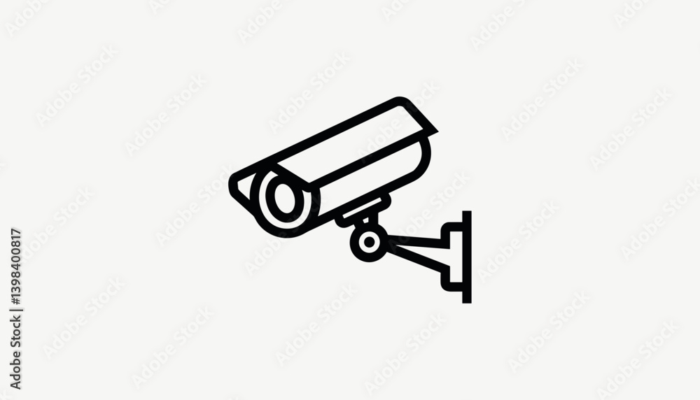 Security Camera Icon Illustration on Neutral Background Security Camera Icon Illustration on Neutral Background