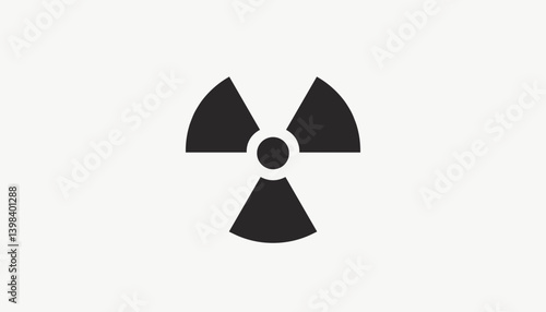 Nuclear Warning Icon Symbolizing Danger on Minimalist Background  