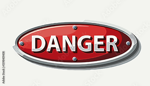 Danger sign indicating caution in a bold design  