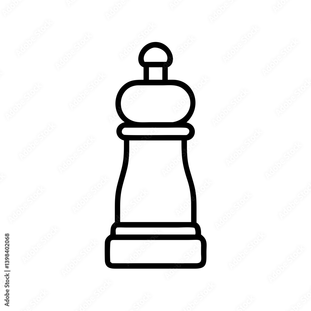Outline pepper grinder vector illustration for spice seasoning kitchenware and cooking tools Outline pepper grinder vector illustration for spice seasoning kitchenware and cooking tools