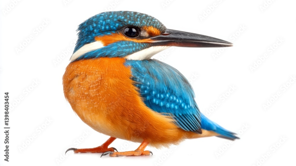 Fototapeta premium Vibrant kingfisher bird natural habitat wildlife photography colorful environment close-up view birdwatching concept
