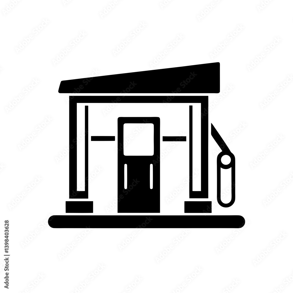 Petrol Gas Station Icon Fuel Service Symbol Petrol Gas Station Icon Fuel Service Symbol