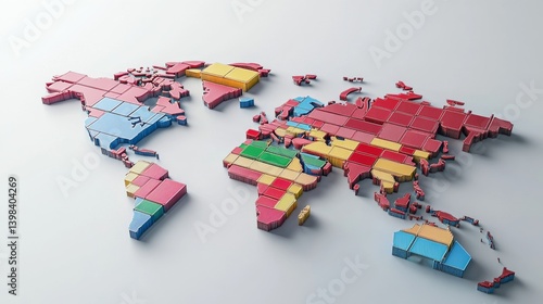 Global map representation world graphic design studio environment aerial view conceptual geography