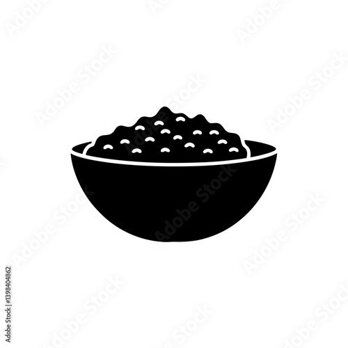 Healthy Granola Bowl Icon Breakfast Cereal Food Symbol