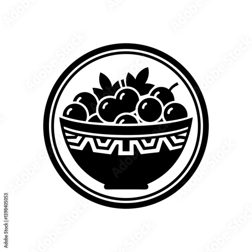 Healthy Greek Salad Bowl Icon Fresh Vegetable Dish