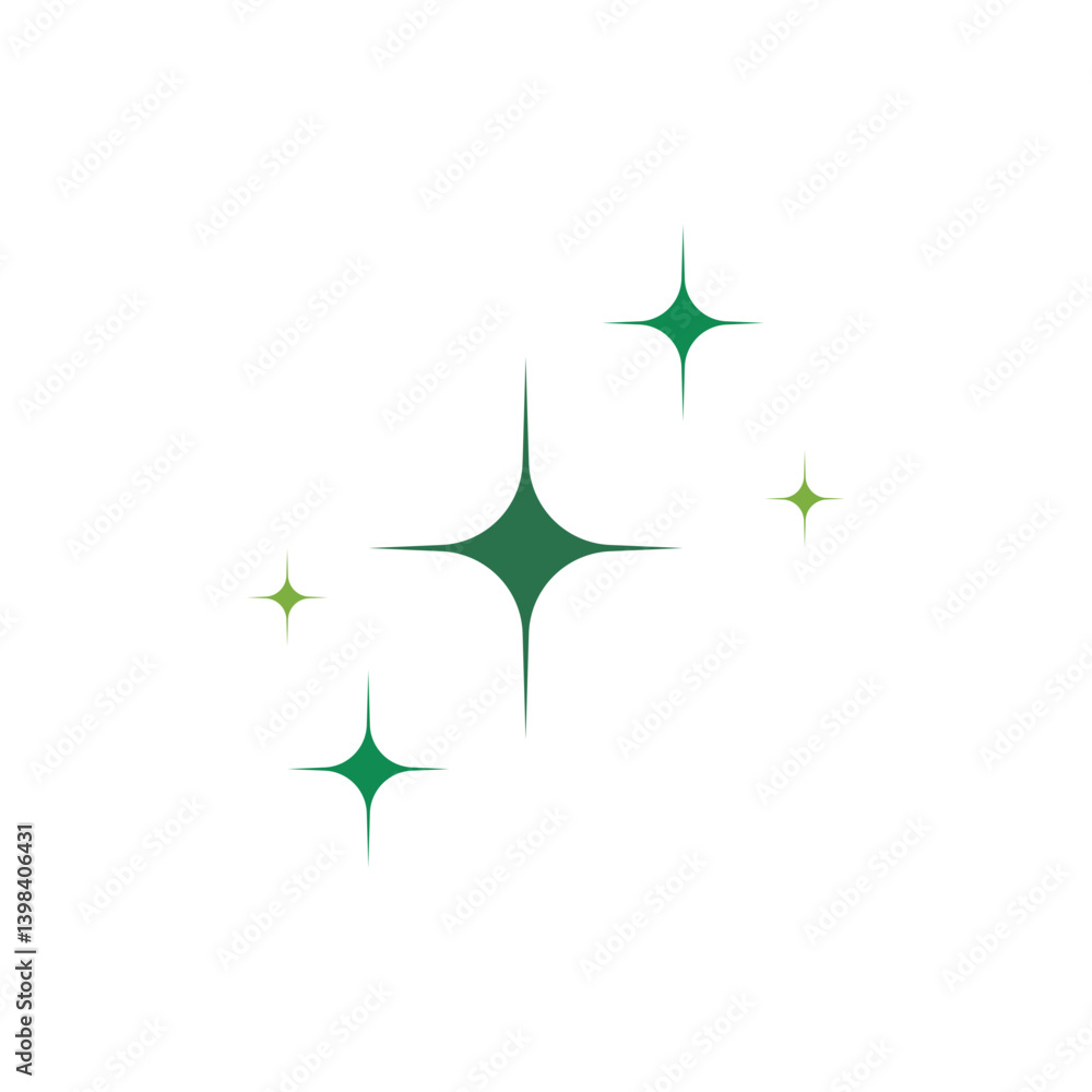 Obraz premium Happy St. Patrick Day poster with green stars. Decoration for greeting card, poster, banner, flyer, social media. Vector illustration.