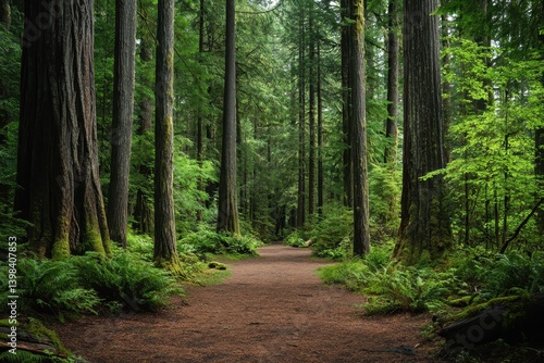 Majestic Old Growth Forest in Cathedral Grove, Vancouver Island: A Green Haven in Nature's Landscape