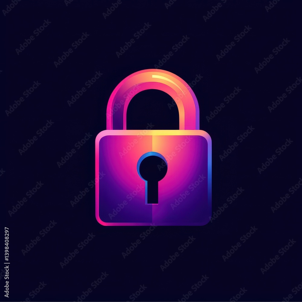Modern Lock Emblem. Innovative Graphic Representation of Security and Safety Concepts Modern Lock Emblem. Innovative Graphic Representation of Security and Safety Concepts
