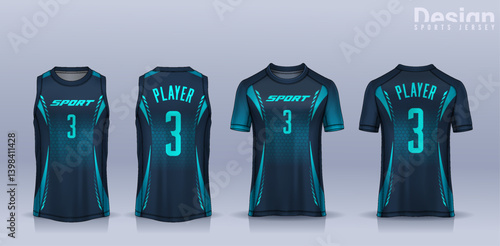 t-shirt sport design template, Soccer jersey mockup for football club, Running singlet,basketball Tank top.	