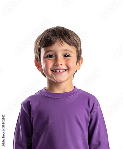 Obraz na płótnie Smiling boy portrait bright happiness. Isolated on transparent background, png. w salonie