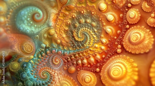 Wallpaper Mural Abstract swirling fractal art featuring vibrant autumnal colors Torontodigital.ca