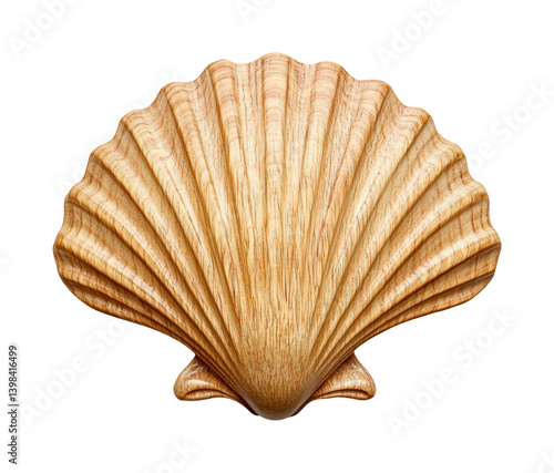 Obraz na płótnie Artistic wooden shell sculpture coastal decorative nature inspired. Isolated on transparent background, png. w salonie