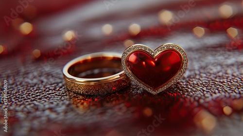 Wallpaper Mural Two Hearts with Wedding Bands, Symbolizing Love and Commitment - Torontodigital.ca