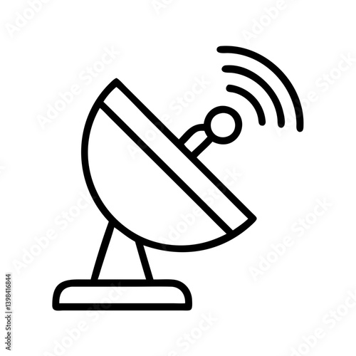 Satellite dish antenna vector illustration for communication technology and signal transmission design