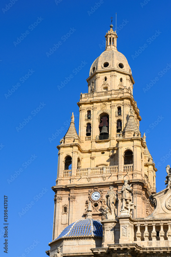 The medieval steeple or bell tower of the Cathedral Church of Saint Mary, Murcia, Spain The medieval steeple or bell tower of the Cathedral Church of Saint Mary, Murcia, Spain