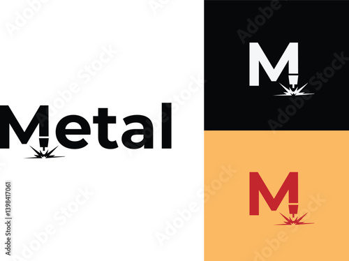 welding logo, metal logo with vector file