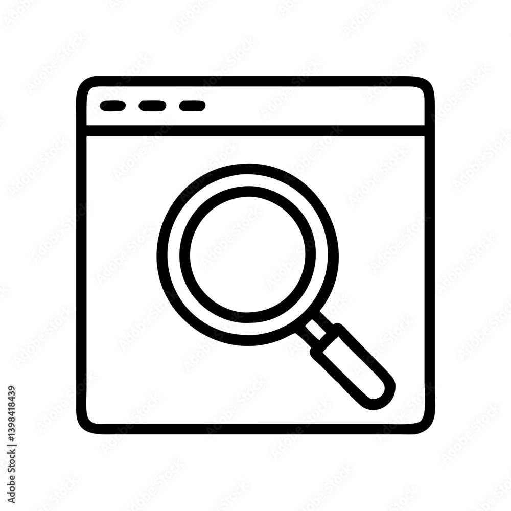 Search engine optimization concept with magnifying glass on website page for seo audit Search engine optimization concept with magnifying glass on website page for seo audit