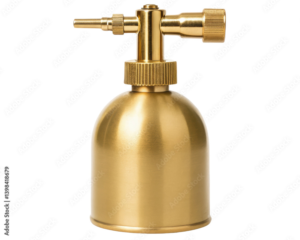 Obraz premium A gold spray nozzle for precise application on a transparent background