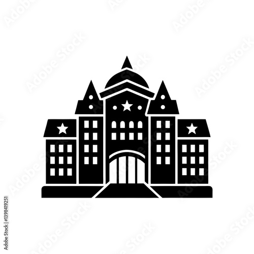 Wallpaper Mural Black Silhouette Modern Luxury Hotel Icon Building Design vector illustration Torontodigital.ca