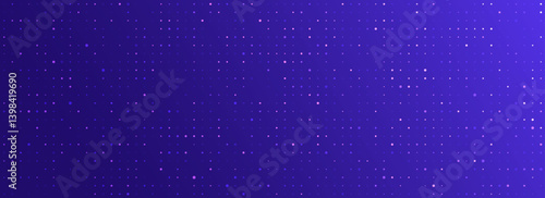 Purple glowing pixel dot pattern. Abstract neon grid wallpaper. Violet color mosaic pattern backdrop. Vector modern technology, business, science, healthcare, medicine, presentation design background