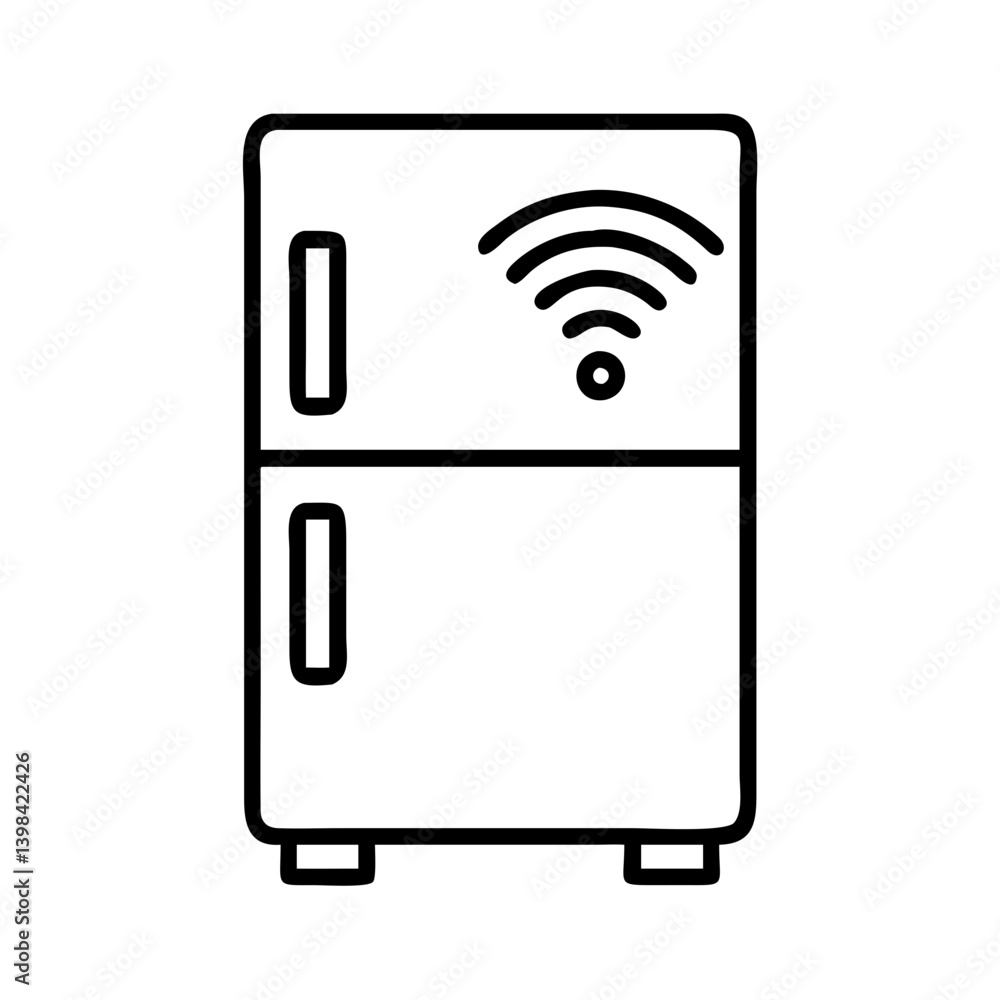Smart refrigerator appliance with wifi connectivity for modern kitchen and home automation system Smart refrigerator appliance with wifi connectivity for modern kitchen and home automation system