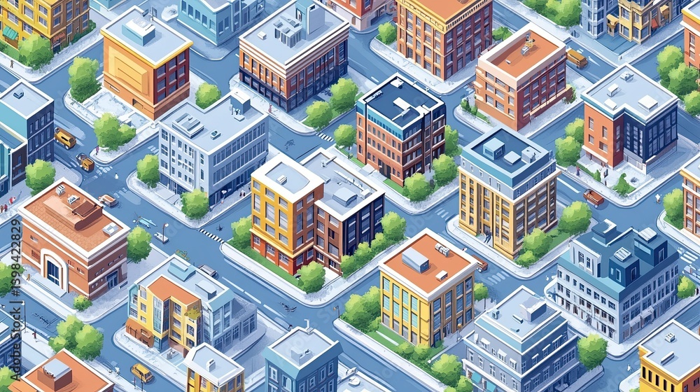 Vector Representation of an Isometric City with Detailed Buildings and Streets for Urban Design -- Vector Representation of an Isometric City with Detailed Buildings and Streets for Urban Design --