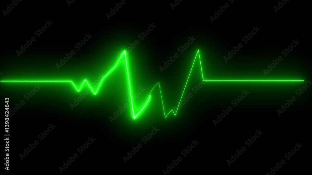Emergency ekg monitoring. Blue glowing neon heart pulse. Emergency ekg monitoring. Blue glowing neon heart pulse.