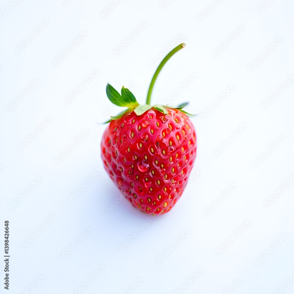 Single Fresh Strawberry on White Background Single Fresh Strawberry on White Background