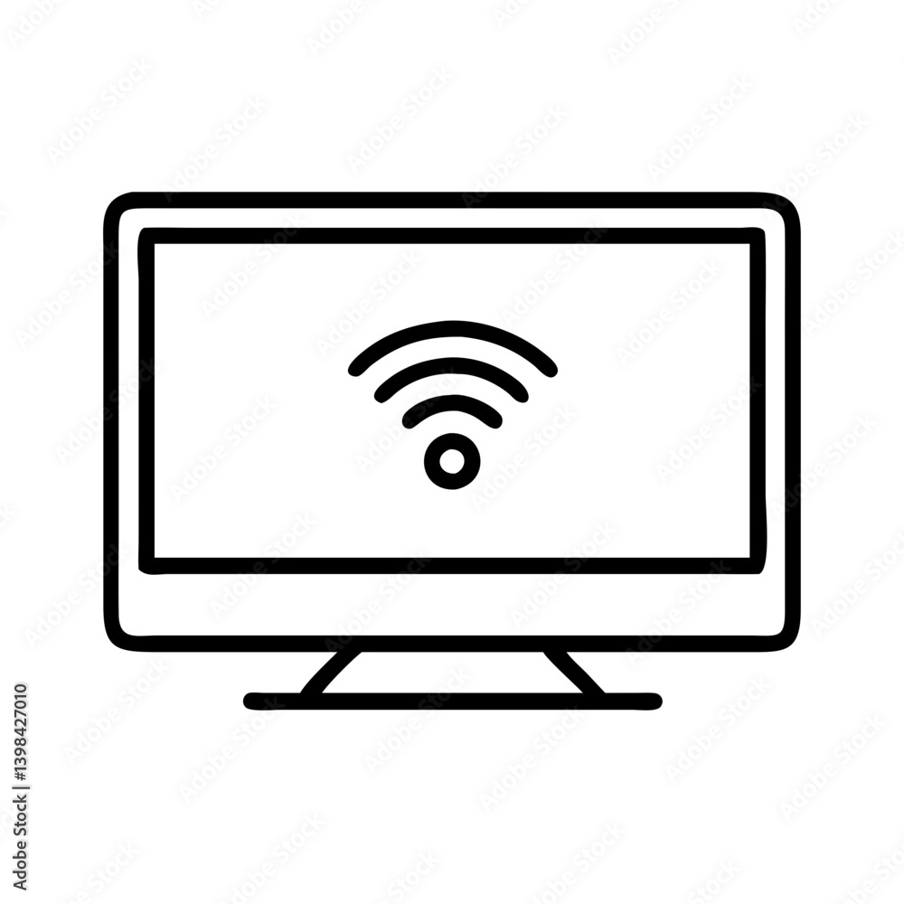Smart tv with wifi connection icon vector illustration for modern television technology design Smart tv with wifi connection icon vector illustration for modern television technology design