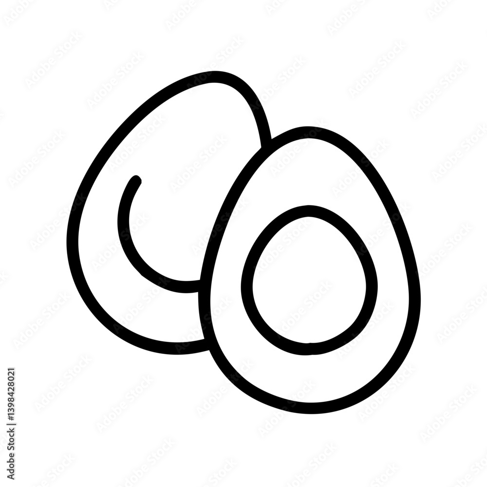 Whole Eggs in Minimalist Outline Style Icon Design Whole Eggs in Minimalist Outline Style Icon Design