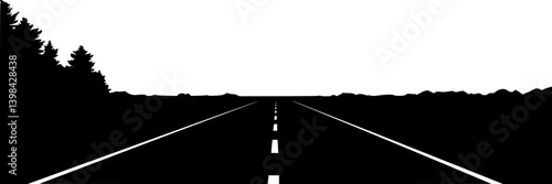 village curved road isolated on transparent background . PNG, cutout, or clipping path.
