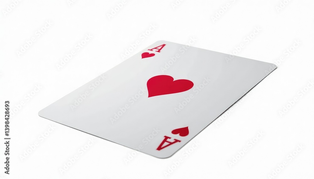 Obraz premium A single playing card, flipped over and isolated on white background , game, game night, cards