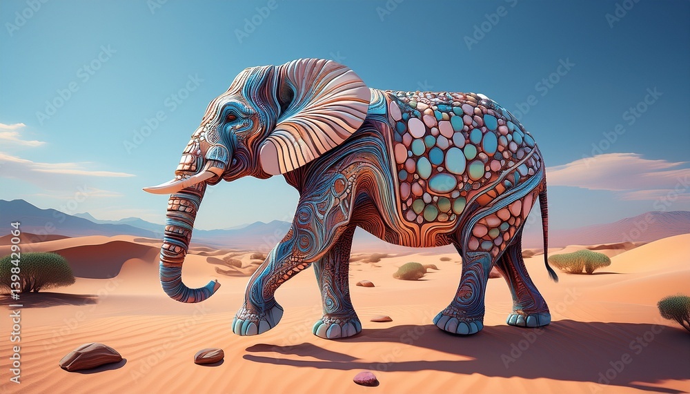 Fototapeta premium Stones elephant in the desert