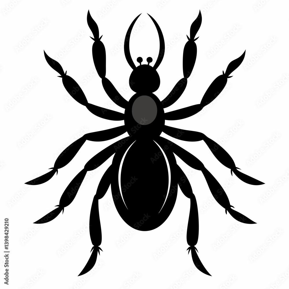 Obraz premium Black Silhouette of a Spider with Hourglass Marking