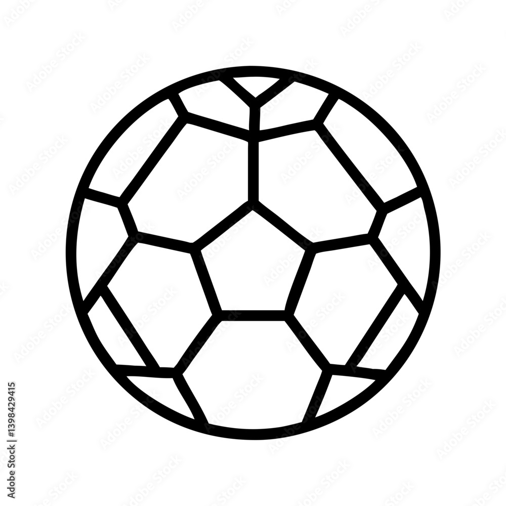 Soccer ball vector icon outline illustration for football game sport equipment design element Soccer ball vector icon outline illustration for football game sport equipment design element