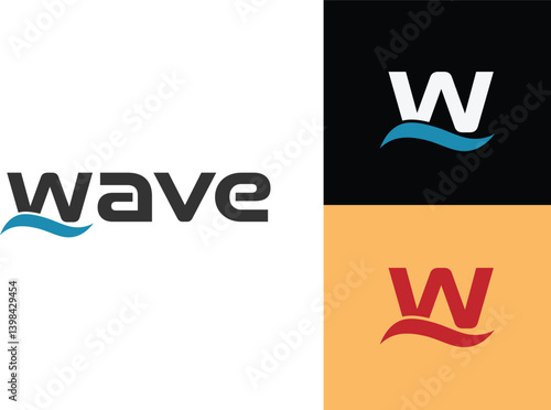 water wave spiral letter w vector logo icon with vector file