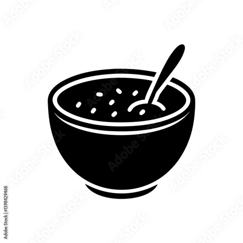 Porridge Icon Healthy Cereal Bowl Vector Graphic Design