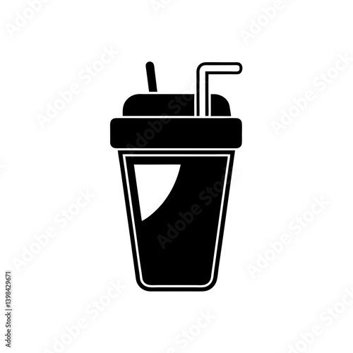Protein Shake Icon Fitness Nutrition Drink Vector Graphic