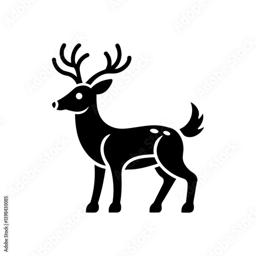 Reindeer Vector Icon Festive Holiday Animal Silhouette Art