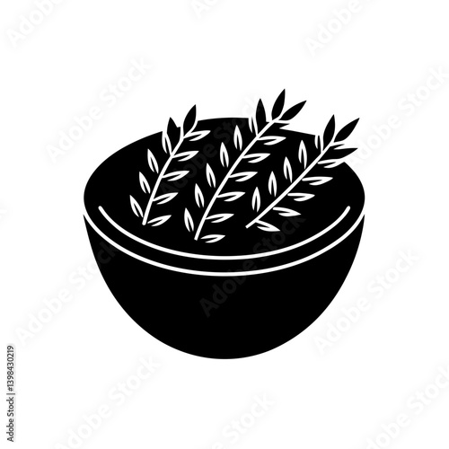 Bowl of Rice Icon for Food and Culinary Use