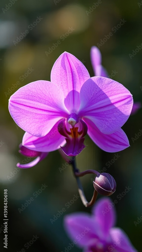 Delicate petals of purple orchid gently swaying in the breeze, Flower, Purple Delicate petals of purple orchid gently swaying in the breeze, Flower, Purple
