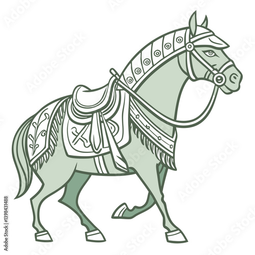 Elegant Medieval Horse Vector for Art and Design Elements