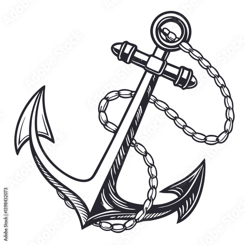 Nautical Anchor Vector Illustration for Tattoos and Design Projects