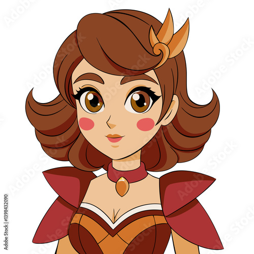 Fantasy Female Warrior Character Vector Illustration for Animation and Design