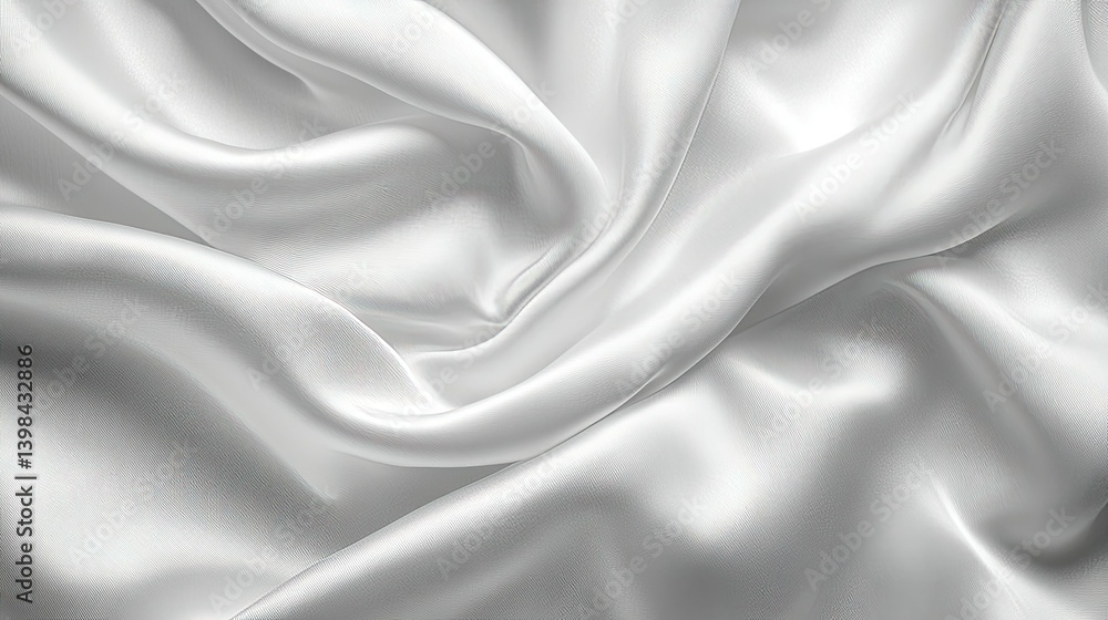 Fototapeta premium White Silk Fabric Texture, Creating a Luxurious and Smooth Background 