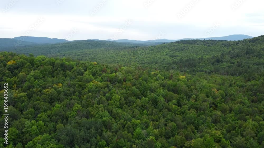 Aerial video of the lush Green Mountains of Vermont in the summer. Aerial video of the lush Green Mountains of Vermont in the summer.