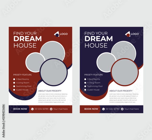 Real estate social media cover design, property sale banner template, Real estate home sale flyer design,